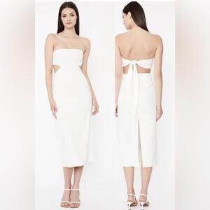 Bardot Valerie Strapless Dress In Orchid White